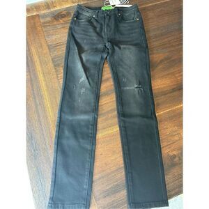 Sandrine Rose/Free People distressed black skinny jean